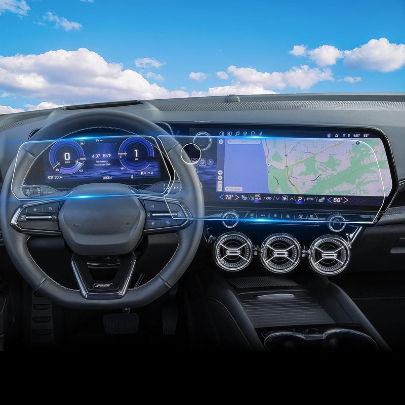 WEIPIN For 2PCS Glossy Tempered Glass 2024 2025 2026 Chevrolet Blazer EV 17.7 Inch Touchscreen & 11 Inch Dashboard Screen Protector - Blazer EV (RS/LT/SS) Accessories - Image 1